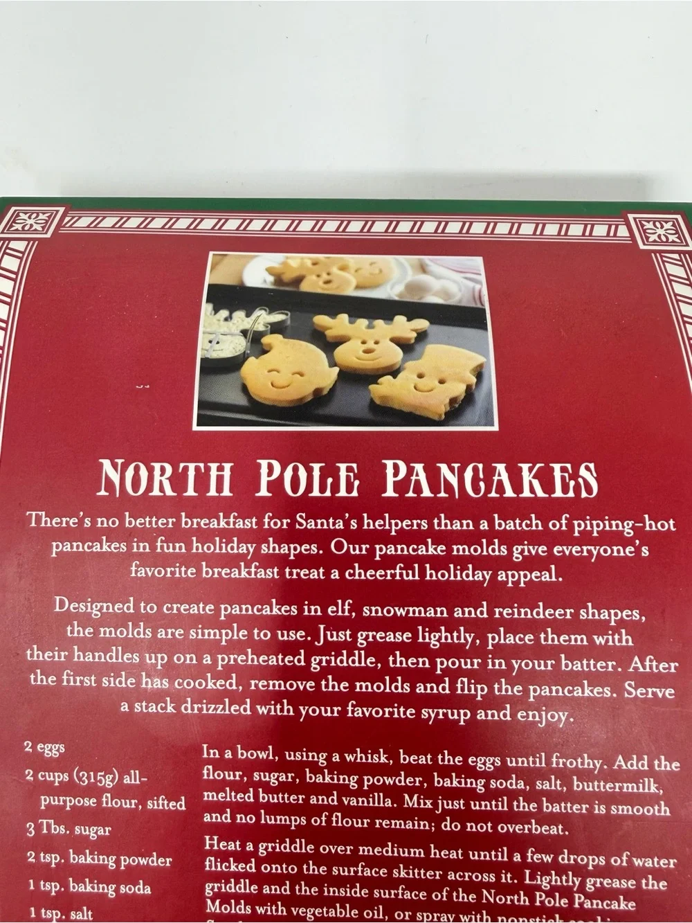 Williams Sonoma Kids North Pole Pancake Molds Elf Snowman Reindeer